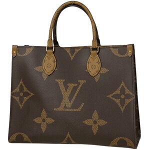 Louis Vuitton On the Go Shoulder Bag Monogram Giant Tote Reverse Brown